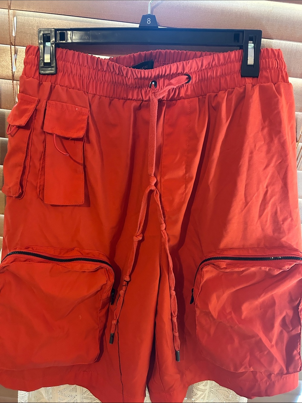 Fashion Nova Men's Red Cargo Shorts